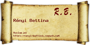 Rényi Bettina névjegykártya